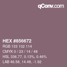 カラーコード: HEX #856672 | qconv.com