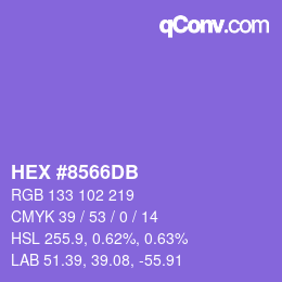 カラーコード: HEX #8566DB | qconv.com