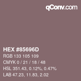 Código de color: HEX #85696D | qconv.com