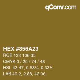 Farbcode: HEX #856A23 | qconv.com