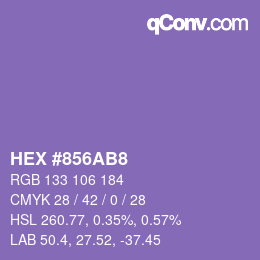 Farbcode: HEX #856AB8 | qconv.com