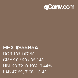 Color code: HEX #856B5A | qconv.com