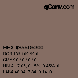 Color code: HEX #856D6300 | qconv.com