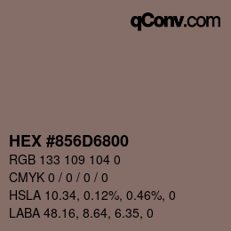 颜色代码: HEX #856D6800 | qconv.com