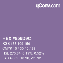 Farbcode: HEX #856D9C | qconv.com