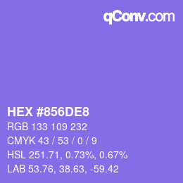 Color code: HEX #856DE8 | qconv.com