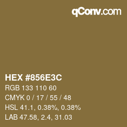 Color code: HEX #856E3C | qconv.com