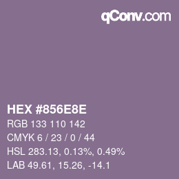 Farbcode: HEX #856E8E | qconv.com