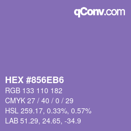 カラーコード: HEX #856EB6 | qconv.com