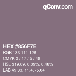 Color code: HEX #856F7E | qconv.com