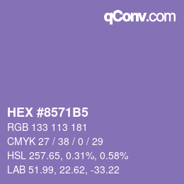 カラーコード: HEX #8571B5 | qconv.com