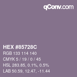 Color code: HEX #85728C | qconv.com