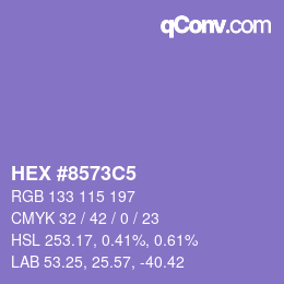 カラーコード: HEX #8573C5 | qconv.com