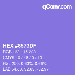 カラーコード: HEX #8573DF | qconv.com