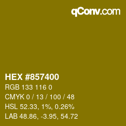 Código de color: HEX #857400 | qconv.com