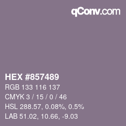 Color code: HEX #857489 | qconv.com