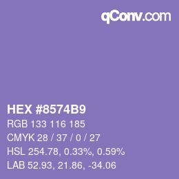 Farbcode: HEX #8574B9 | qconv.com