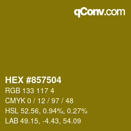 Farbcode: HEX #857504 | qconv.com