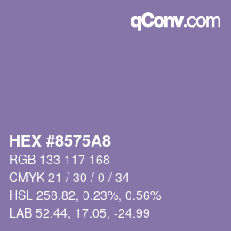 Color code: HEX #8575A8 | qconv.com