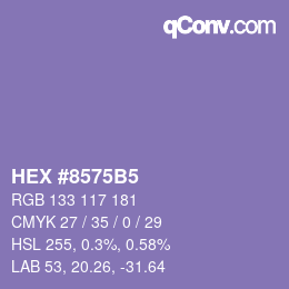 カラーコード: HEX #8575B5 | qconv.com