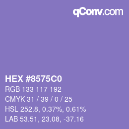 Color code: HEX #8575C0 | qconv.com
