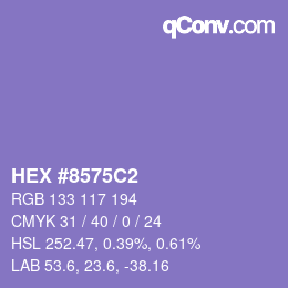 Color code: HEX #8575C2 | qconv.com