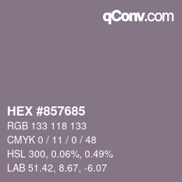 Código de color: HEX #857685 | qconv.com