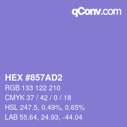 颜色代码: HEX #857AD2 | qconv.com
