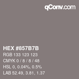 Código de color: HEX #857B7B | qconv.com