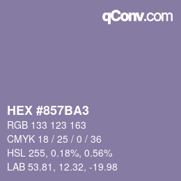 Código de color: HEX #857BA3 | qconv.com