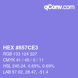Color code: HEX #857CE3 | qconv.com