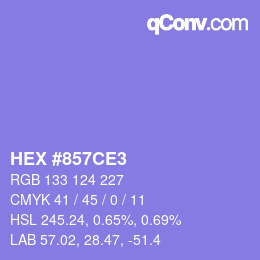 Color code: HEX #857CE3 | qconv.com