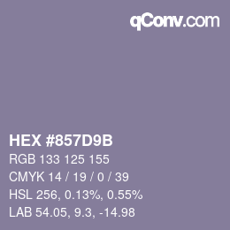 Farbcode: HEX #857D9B | qconv.com
