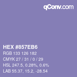 カラーコード: HEX #857EB6 | qconv.com