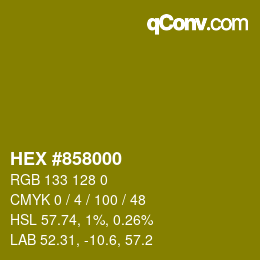 颜色代码: HEX #858000 | qconv.com