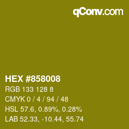 カラーコード: HEX #858008 | qconv.com