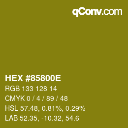Color code: HEX #85800E | qconv.com