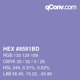 Código de color: HEX #8581BD | qconv.com