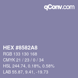 Farbcode: HEX #8582A8 | qconv.com