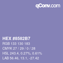 颜色代码: HEX #8582B7 | qconv.com