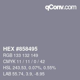 颜色代码: HEX #858495 | qconv.com