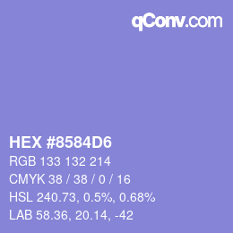 Farbcode: HEX #8584D6 | qconv.com
