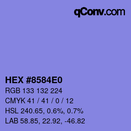 Color code: HEX #8584E0 | qconv.com