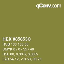 Color code: HEX #85853C | qconv.com