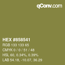 Color code: HEX #858541 | qconv.com