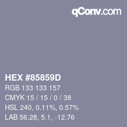 カラーコード: HEX #85859D | qconv.com