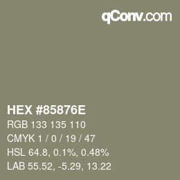 Código de color: HEX #85876E | qconv.com