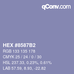 Color code: HEX #8587B2 | qconv.com