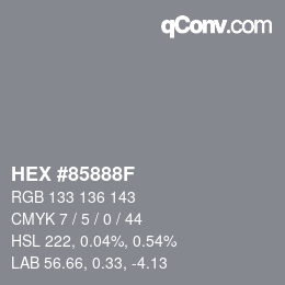 Código de color: HEX #85888F | qconv.com