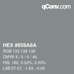 カラーコード: HEX #858A8A | qconv.com